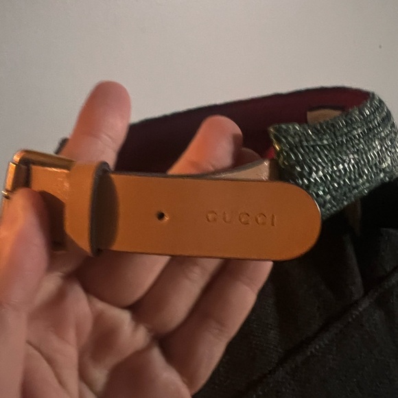 Gucci visor EUC red green straw leather 56cm - Picture 12 of 12